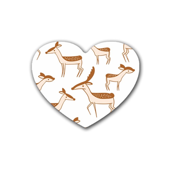 Cute Animal Deer Rubber Heart Coaster (4 pack)