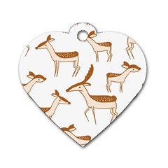 Cute Animal Deer Dog Tag Heart (two Sides) by artworkshop