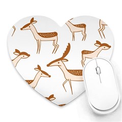 Cute Animal Deer Heart Mousepads by artworkshop