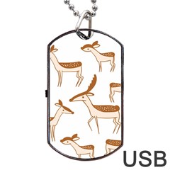 Cute Animal Deer Dog Tag Usb Flash (one Side) by artworkshop