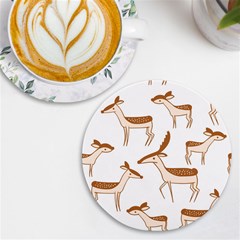 Cute Animal Deer Uv Print Round Tile Coaster by artworkshop