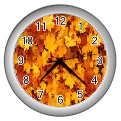 Fall Wall Clock (silver) by artworkshop