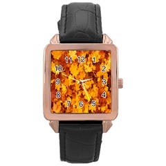 Fall Rose Gold Leather Watch  by artworkshop