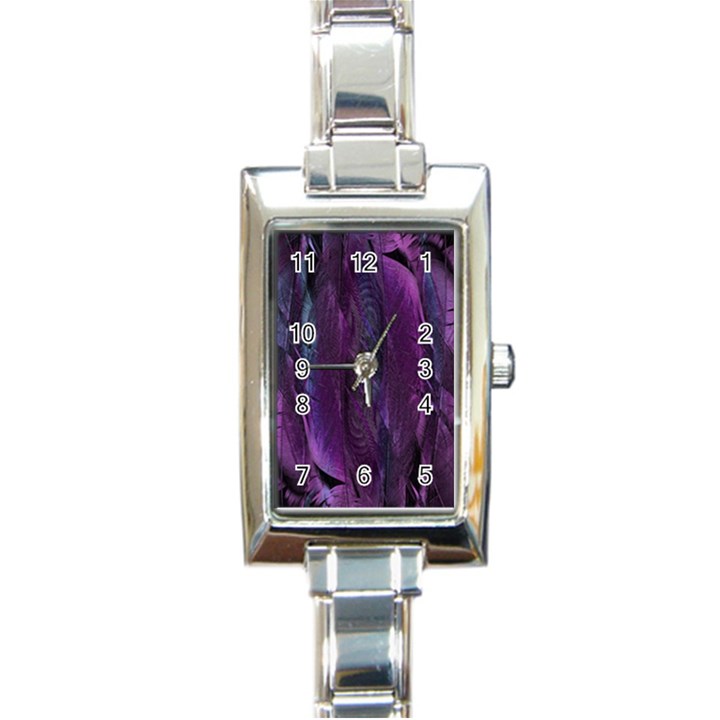 Feather Rectangle Italian Charm Watch