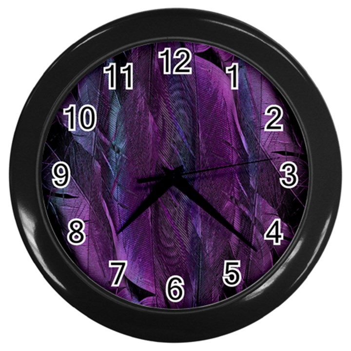 Feather Wall Clock (Black)