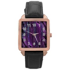 Feather Rose Gold Leather Watch 