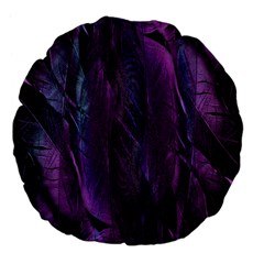 Feather Large 18  Premium Flano Round Cushions