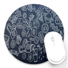 Internet Planet Drinks Round Mousepads by artworkshop