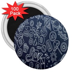 Internet Planet Drinks 3  Magnets (100 Pack) by artworkshop