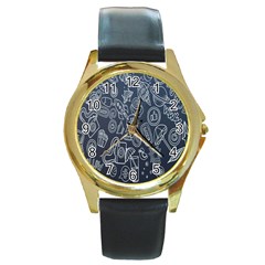 Internet Planet Drinks Round Gold Metal Watch by artworkshop