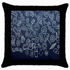 Internet Planet Drinks Throw Pillow Case (black) by artworkshop