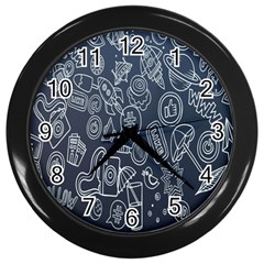 Internet Planet Drinks Wall Clock (black) by artworkshop