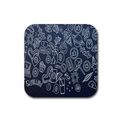 Internet Planet Drinks Rubber Coaster (square) by artworkshop