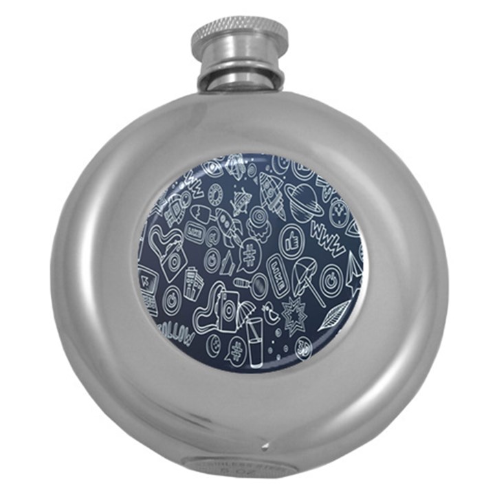 Internet Planet Drinks Round Hip Flask (5 oz)