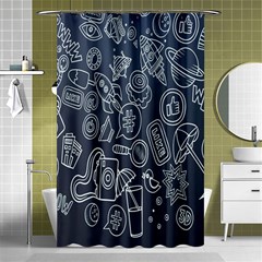 Internet Planet Drinks Shower Curtain 48  X 72  (small)  by artworkshop