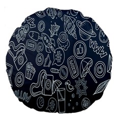 Internet Planet Drinks Large 18  Premium Round Cushions by artworkshop