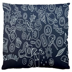 Internet Planet Drinks Large Flano Cushion Case (two Sides) by artworkshop