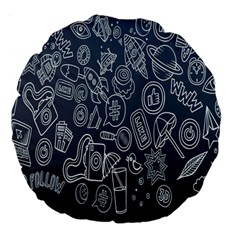 Internet Planet Drinks Large 18  Premium Flano Round Cushions by artworkshop