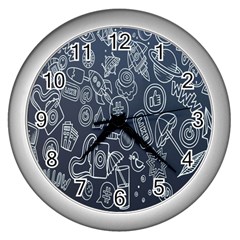 Internet Planet Drinks Wall Clock (silver) by artworkshop