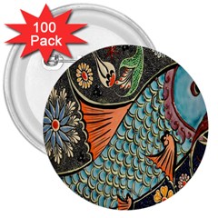 Mosaic 3  Buttons (100 Pack) 