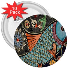 Mosaic 3  Buttons (10 Pack)  by artworkshop