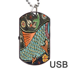 Mosaic Dog Tag Usb Flash (one Side) by artworkshop