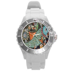 Mosaic Round Plastic Sport Watch (l) by artworkshop