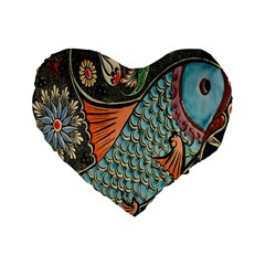 Mosaic Standard 16  Premium Flano Heart Shape Cushions by artworkshop