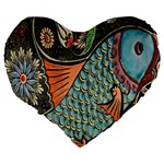 Mosaic Large 19  Premium Flano Heart Shape Cushions Back