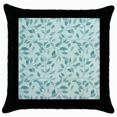 Seamless Foliage Throw Pillow Case (black)