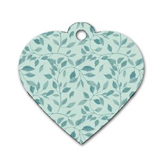 Seamless Foliage Dog Tag Heart (two Sides) by artworkshop