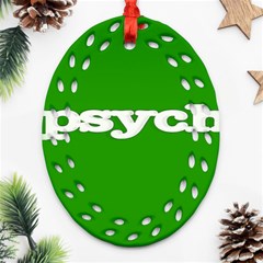 Psych Oval Filigree Ornament (two Sides) by nate14shop