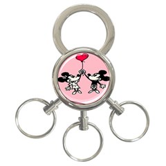 Baloon Love Mickey & Minnie Mouse 3-ring Key Chain by nate14shop