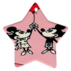 Baloon Love Mickey & Minnie Mouse Ornament (star) by nate14shop