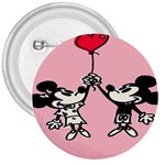 Baloon Love Mickey & Minnie Mouse 3  Buttons Front