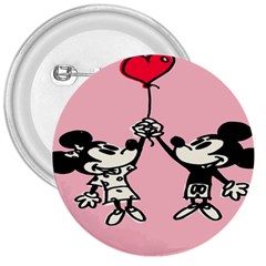 Baloon Love Mickey & Minnie Mouse 3  Buttons by nate14shop