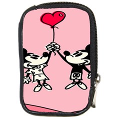 Baloon Love Mickey & Minnie Mouse Compact Camera Leather Case by nate14shop