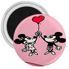 Baloon Love Mickey & Minnie Mouse 3  Magnets by nate14shop