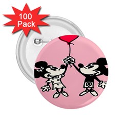 Baloon Love Mickey & Minnie Mouse 2 25  Buttons (100 Pack)  by nate14shop