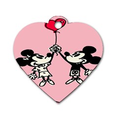 Baloon Love Mickey & Minnie Mouse Dog Tag Heart (two Sides) by nate14shop