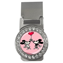 Baloon Love Mickey & Minnie Mouse Money Clips (cz)  by nate14shop