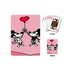 Baloon Love Mickey & Minnie Mouse Playing Cards Single Design (mini) by nate14shop