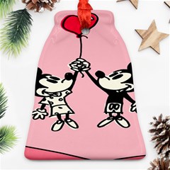 Baloon Love Mickey & Minnie Mouse Bell Ornament (two Sides) by nate14shop