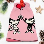 Baloon Love Mickey & Minnie Mouse Bell Ornament (Two Sides) Front