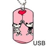 Baloon Love Mickey & Minnie Mouse Dog Tag USB Flash (One Side) Front