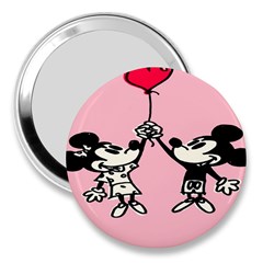 Baloon Love Mickey & Minnie Mouse 3  Handbag Mirrors by nate14shop