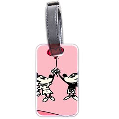 Baloon Love Mickey & Minnie Mouse Luggage Tag (two Sides) by nate14shop