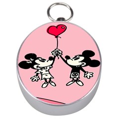 Baloon Love Mickey & Minnie Mouse Silver Compasses by nate14shop