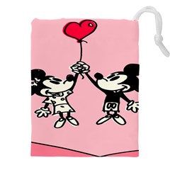 Baloon Love Mickey & Minnie Mouse Drawstring Pouch (4xl) by nate14shop