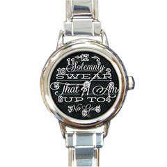 I Solemnly Swear Harry Potter Round Italian Charm Watch by nate14shop